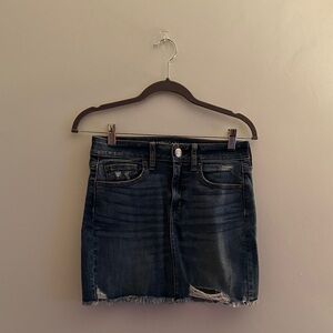 American Eagle Outfitters Distressed Blue Mini Skirt